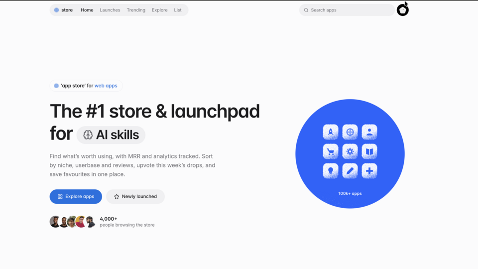 Screenshot of dotstore