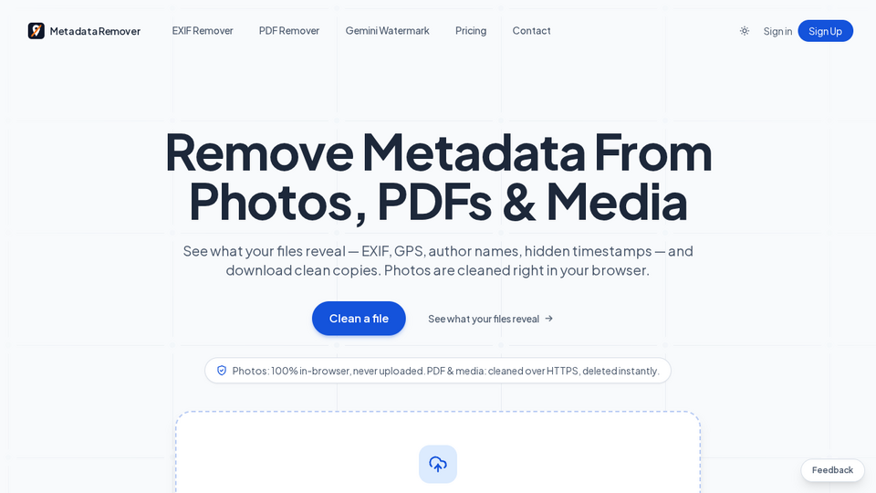 Screenshot of Metadata Remover