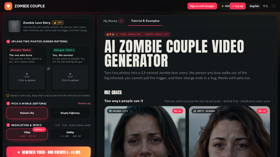 Screenshot of Zombie Couple