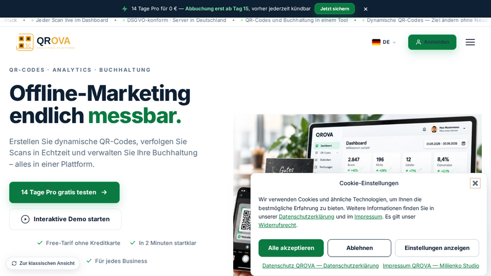 Screenshot of QROVA