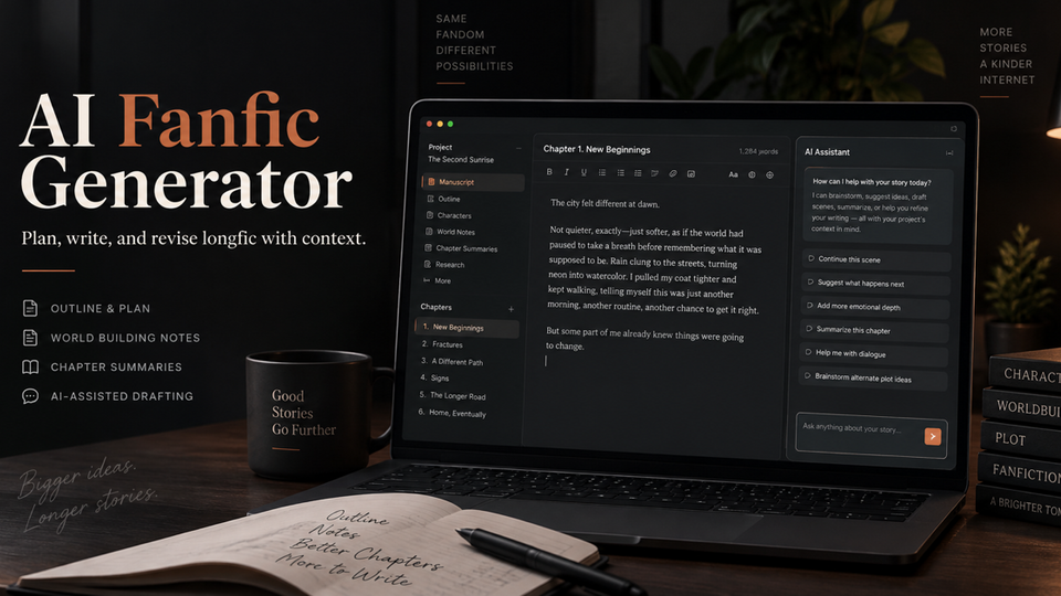 Screenshot of AI Fanfic Generator