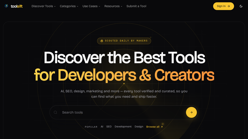 Screenshot of ToolSift