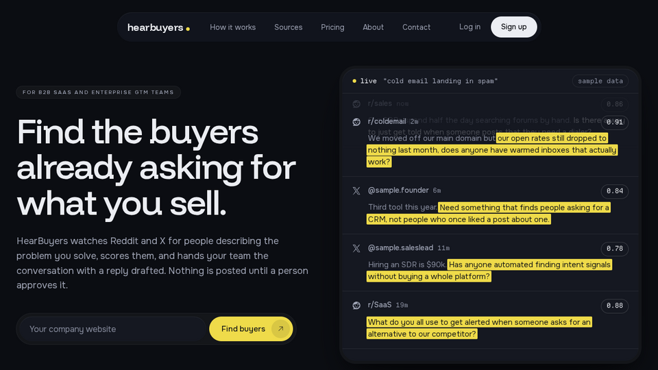Screenshot of HearBuyers
