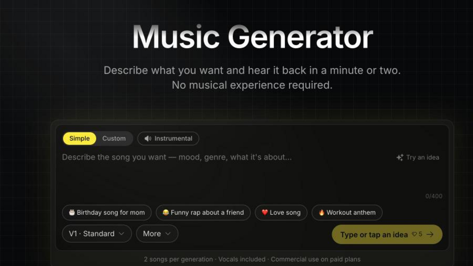 Screenshot of MusicGenerater