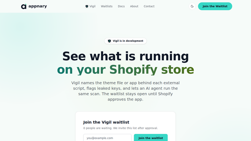 Screenshot of Appnary