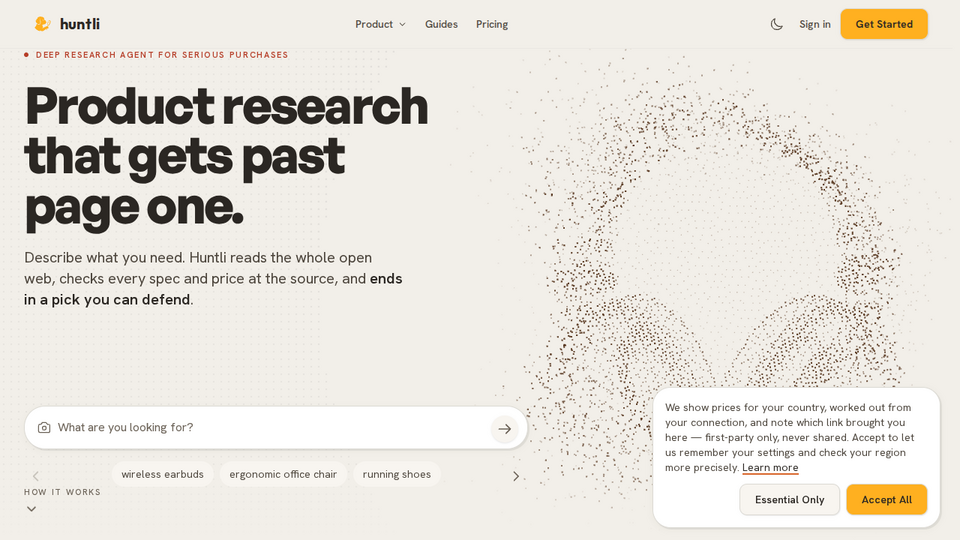 Screenshot of Huntli