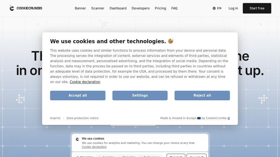 Screenshot of CookieCrumbs