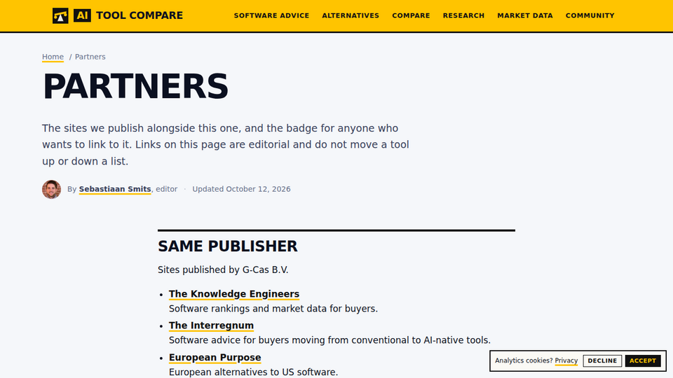 Screenshot of AI Tool Compare
