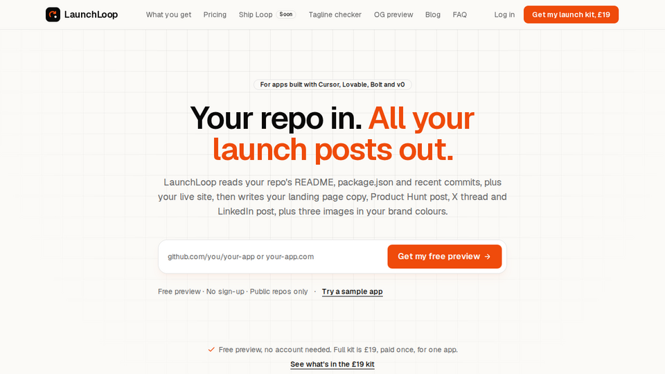 Screenshot of LaunchLoop