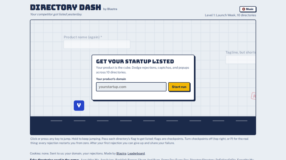 Screenshot of Directory Dash