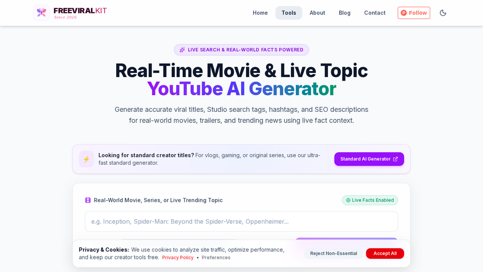 Screenshot of FreeViralKit