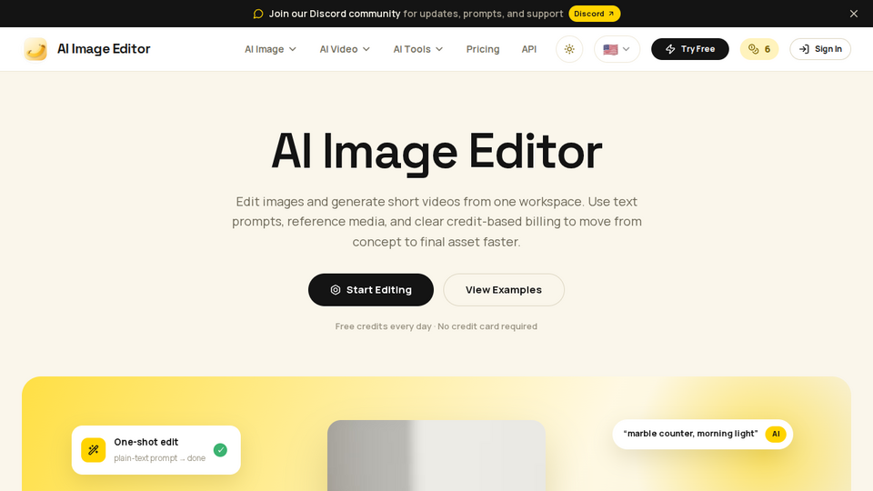 Screenshot of AI Image Editor