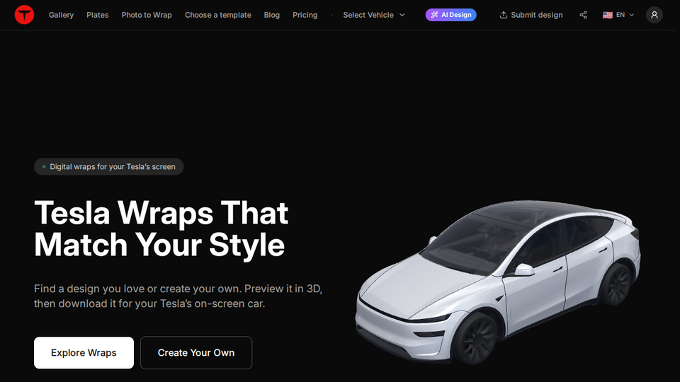 Screenshot of Tesla Wrap Pro