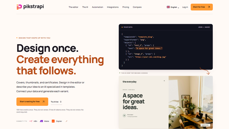 Screenshot of Pikstrapi