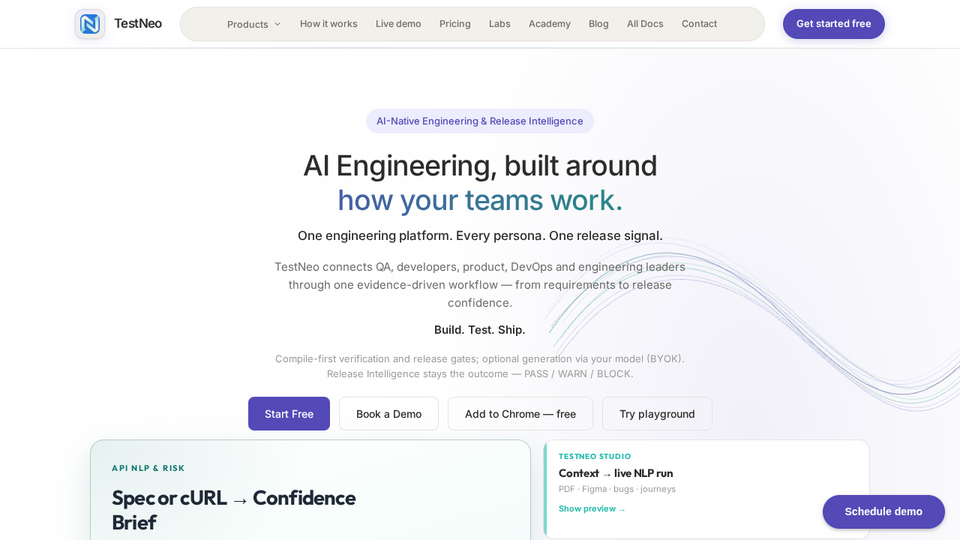 Screenshot of TestNeo