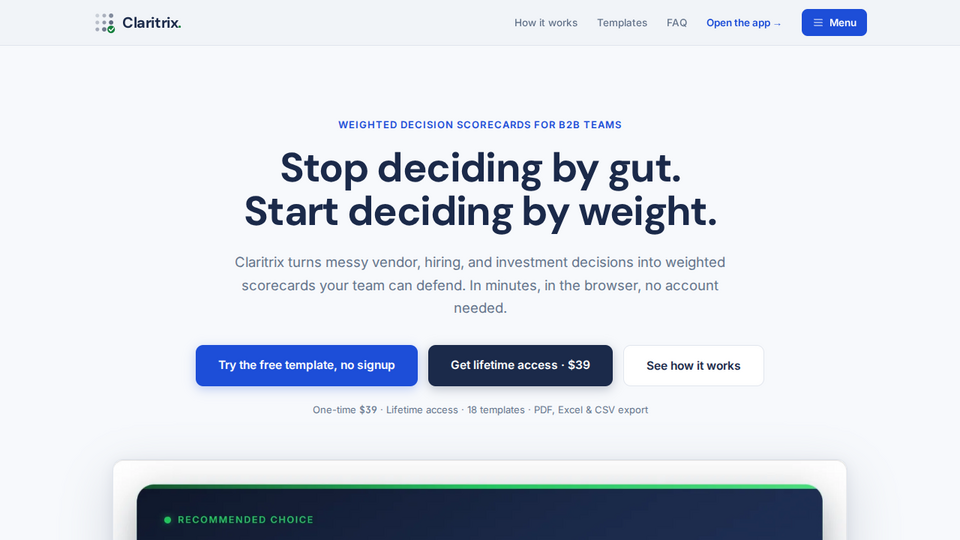 Screenshot of Claritrix