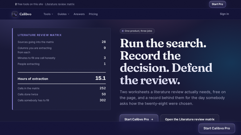 Screenshot of Calibvo