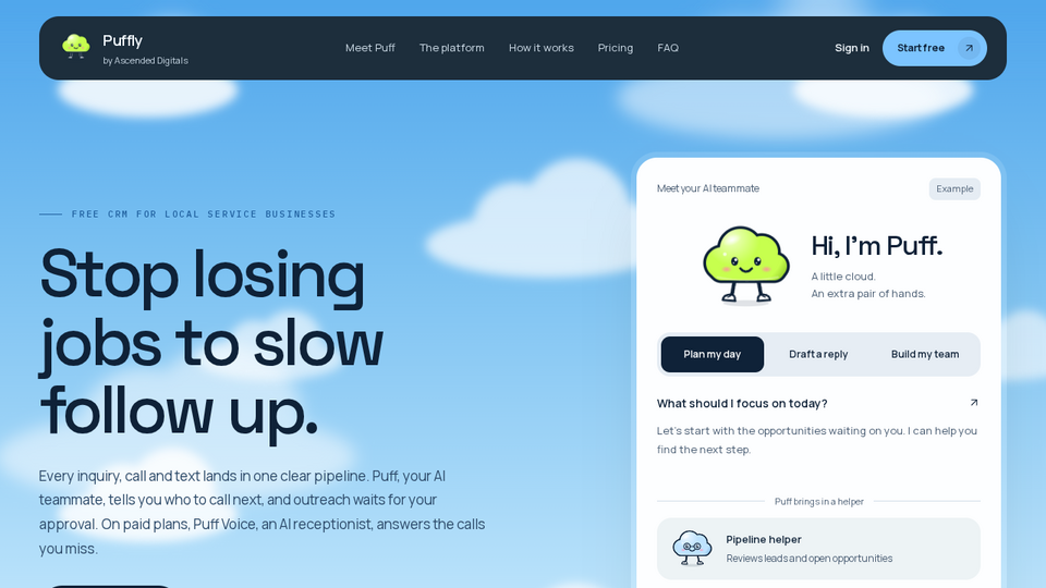 Screenshot of Puffly