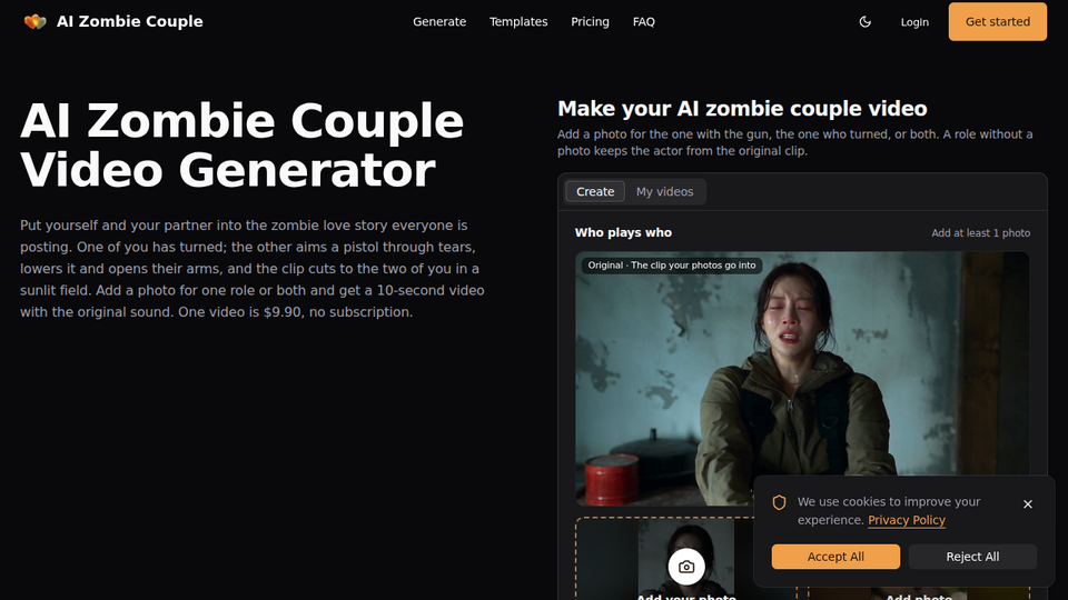 Screenshot of AI Zombie Couple