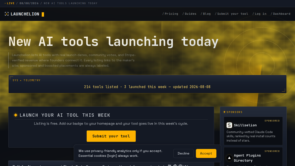 Screenshot of Launchelion