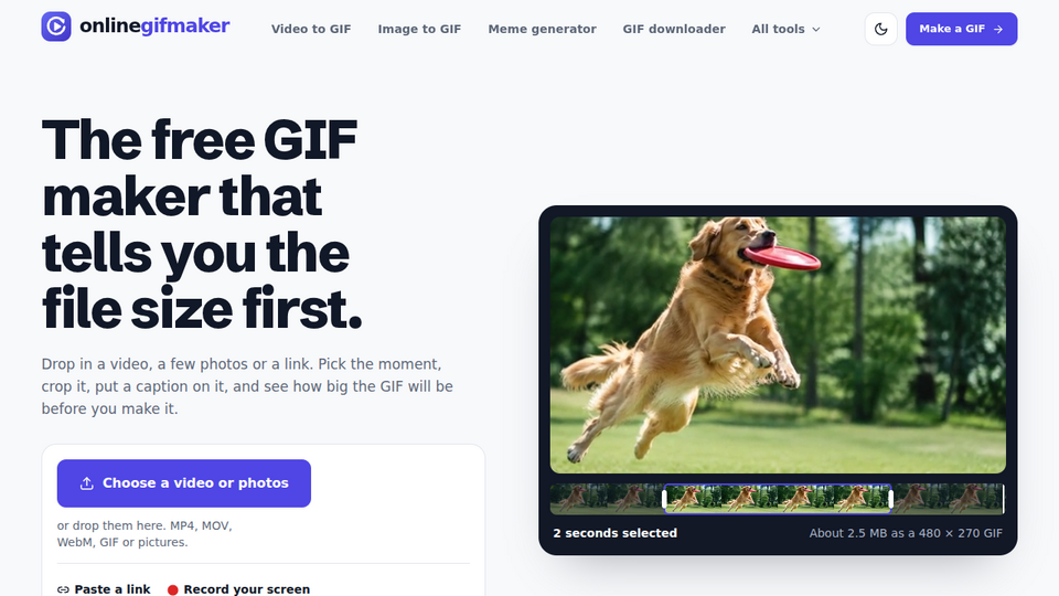 Screenshot of Online GIF Maker