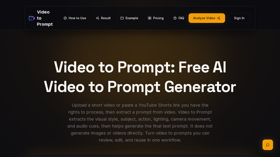 Screenshot of Video to Prompt