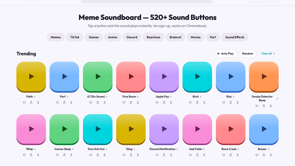 Screenshot of MemeBtn