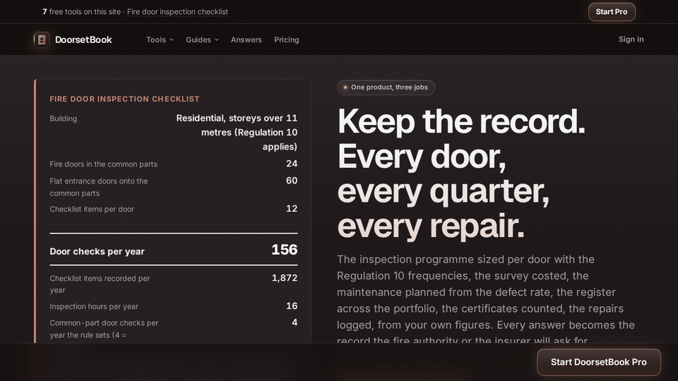 Screenshot of DoorsetBook