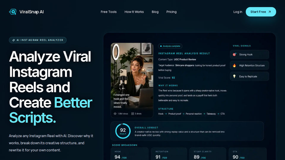 Screenshot of ViralSnap