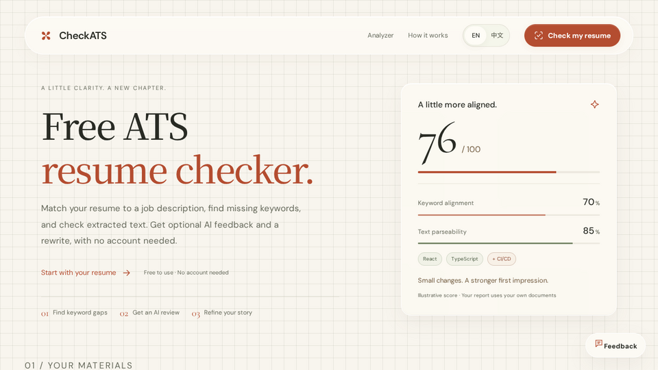 Screenshot of CheckATS