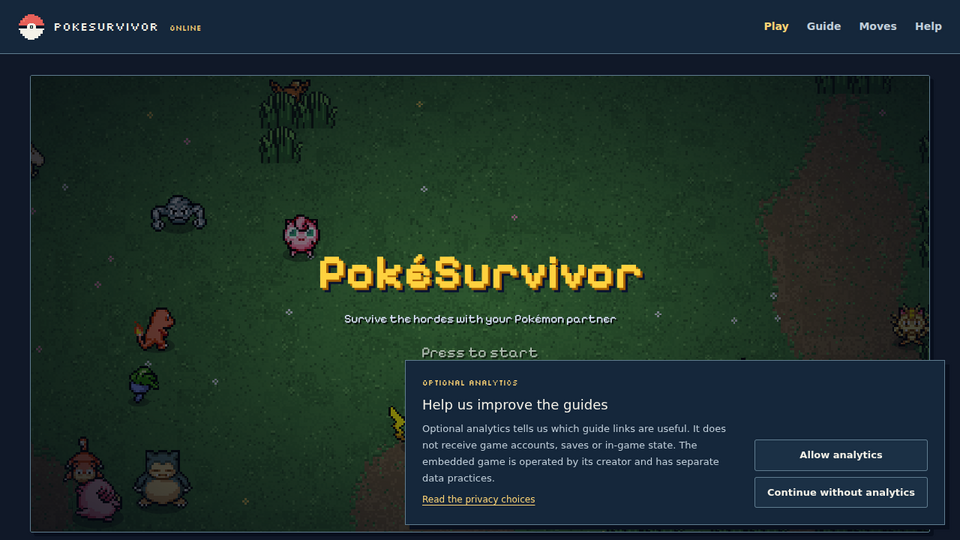 Screenshot of pokesurvivor