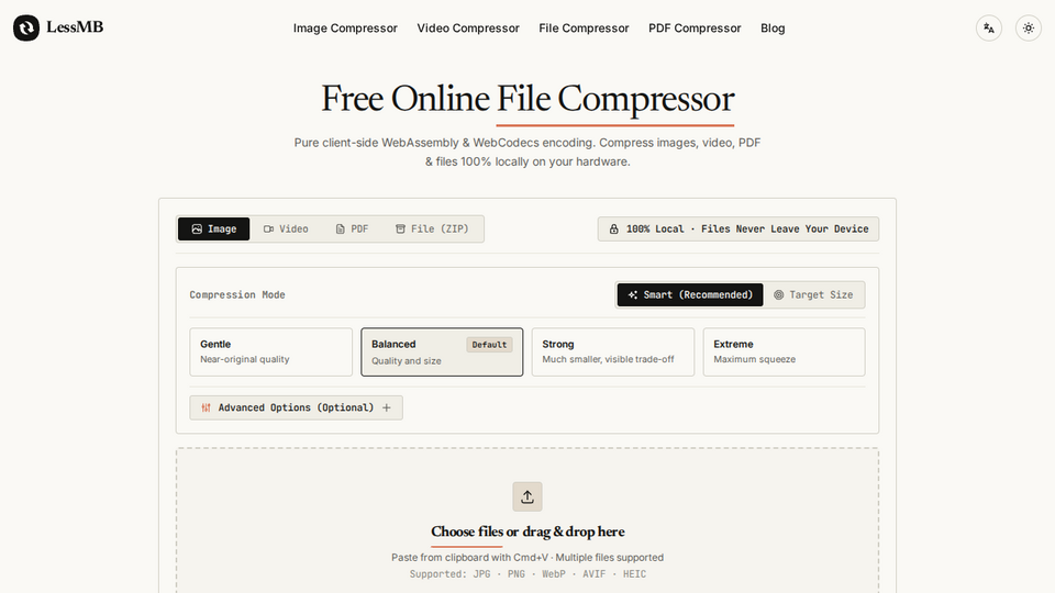 Screenshot of LessMB