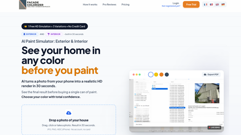 Screenshot of FacadeColorizer