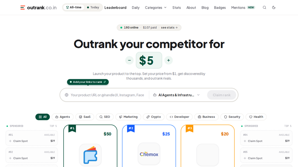 Screenshot of Outrank