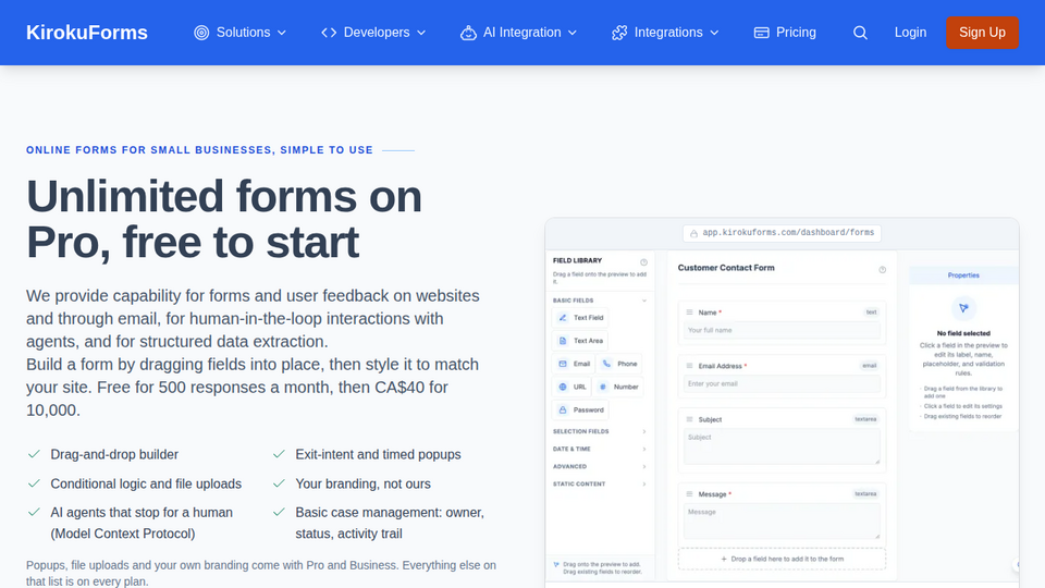 Screenshot of KirokuForms