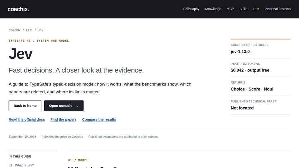 Screenshot of Coachix Jev Guide
