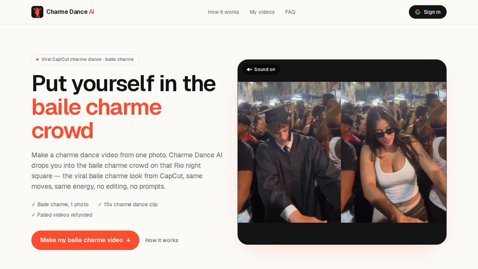 Screenshot of Charme Dance AI