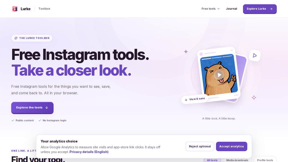 Screenshot of Lurke Toolbox