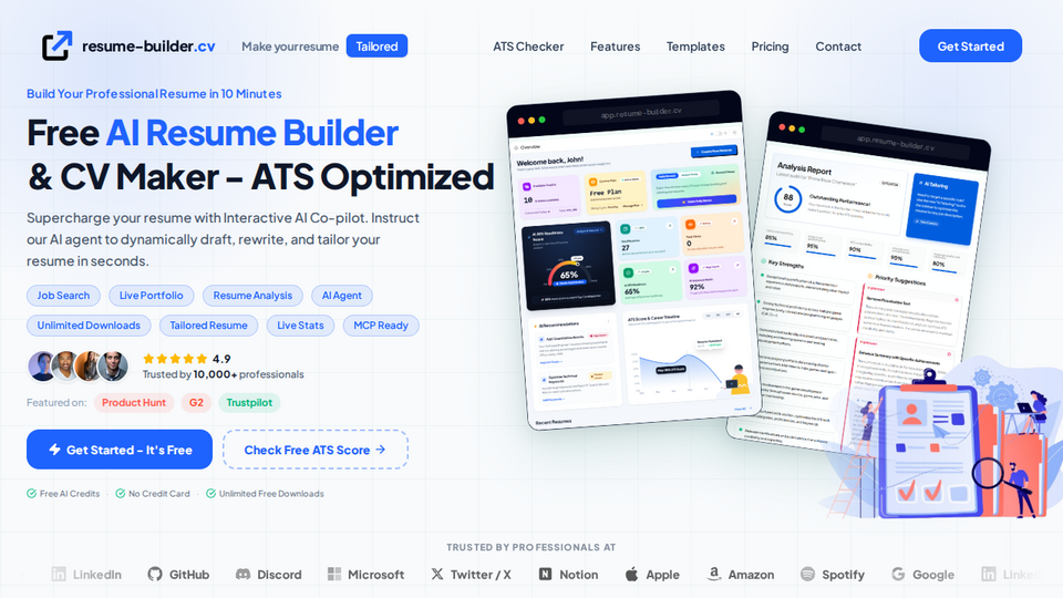 Screenshot of resume-builder.cv