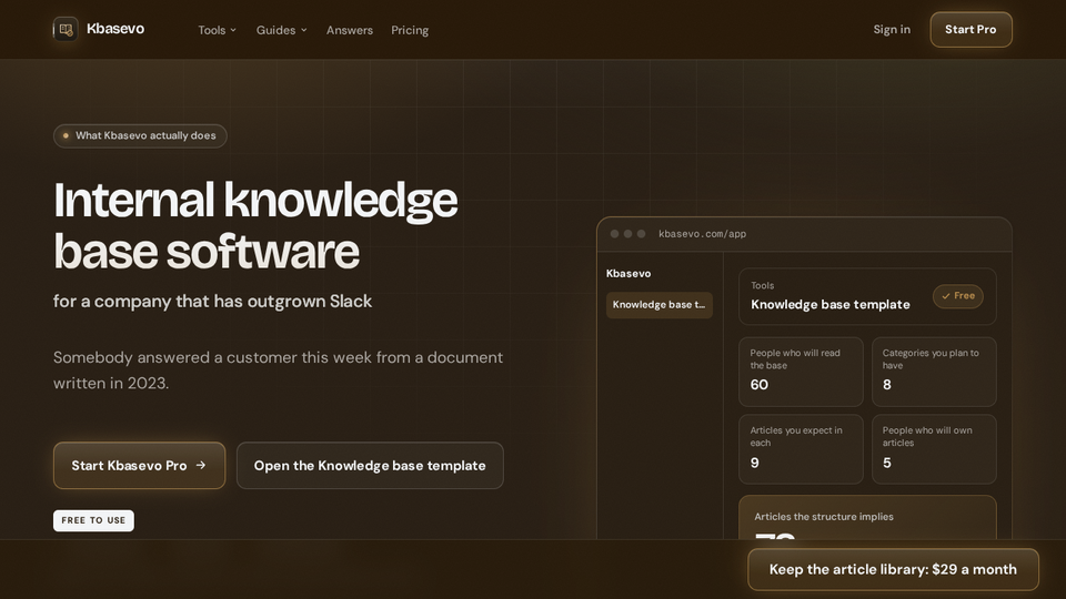 Screenshot of Kbasevo
