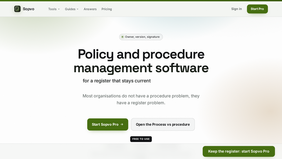 Screenshot of Sopvo
