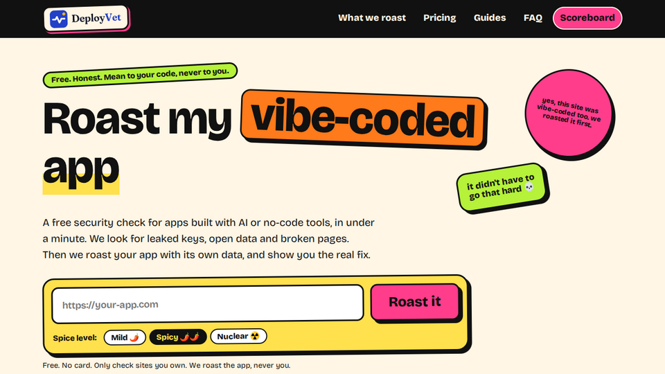 Screenshot of DeployVet