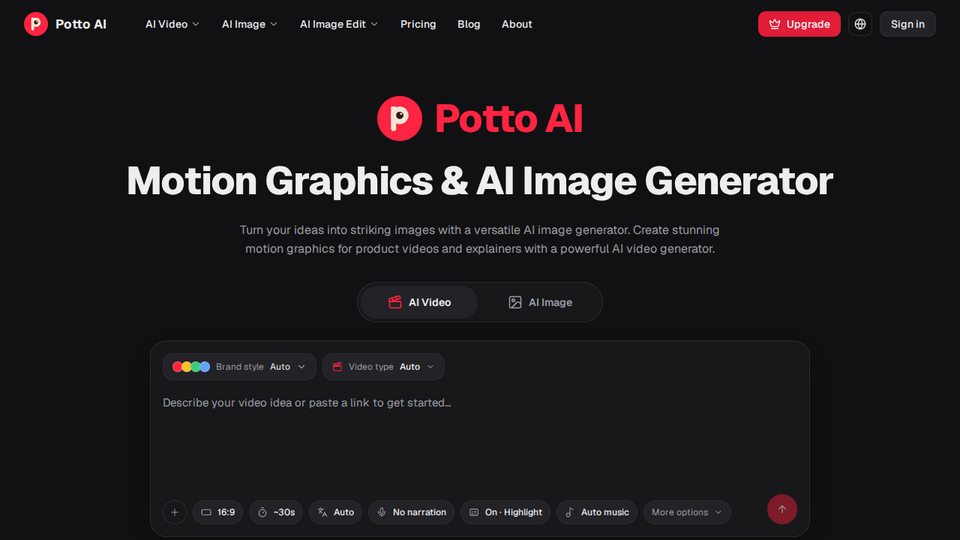 Screenshot of Potto AI