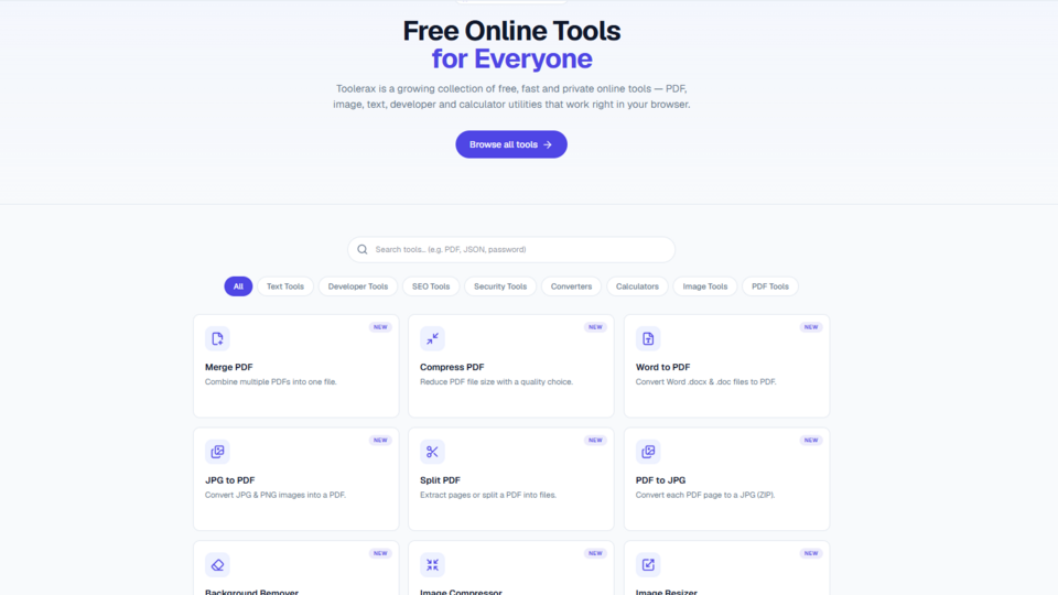 Screenshot of Toolerax