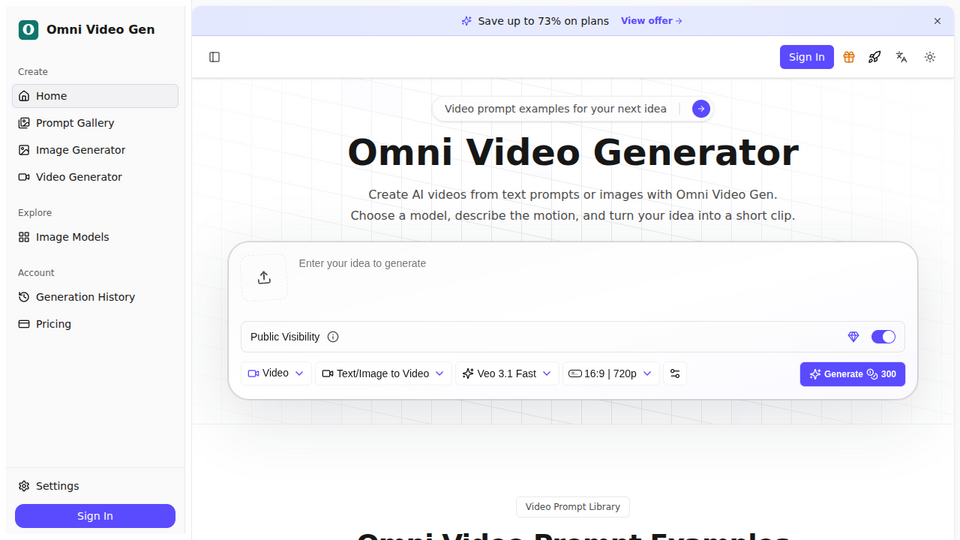Screenshot of Omni Video Gen