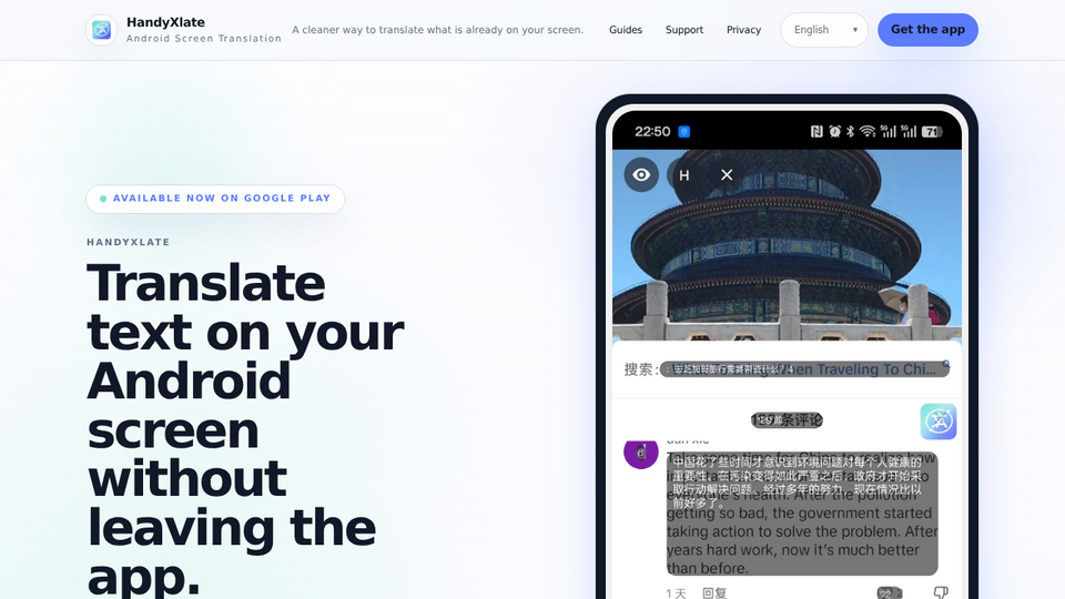 Screenshot of HandyXlate