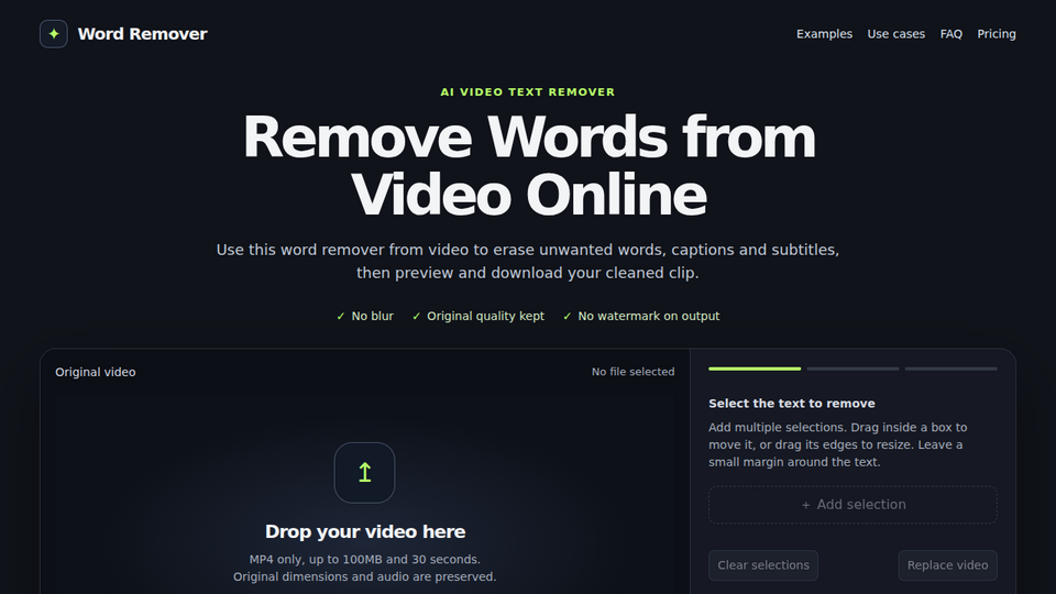 Screenshot of Word Remover