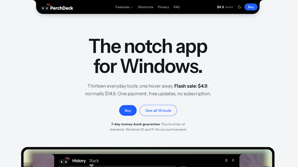 Screenshot of PerchDeck