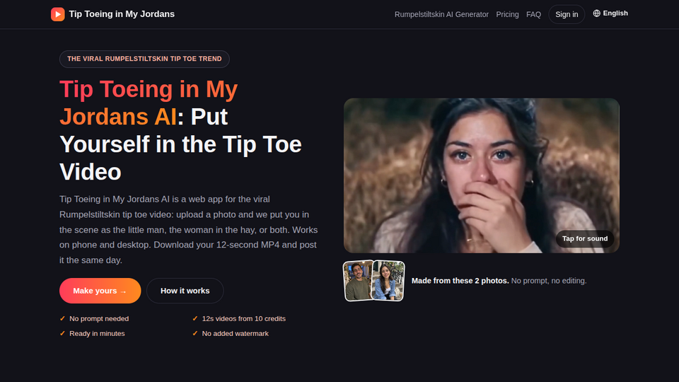 Screenshot of Tip Toeing in My Jordans