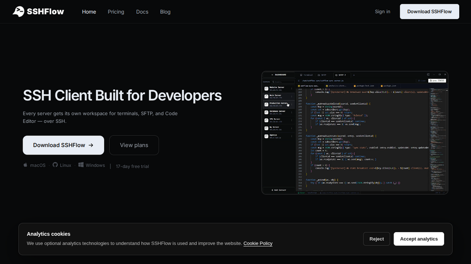 Screenshot of SSHFlow